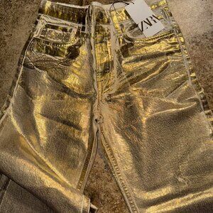 Zara Women's Gold Jeans